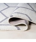 SUPERSOFT Area Rug Tumbling Blocks Modern Geometric White/Gray 2 ft. x 8 ft. Runner Rug