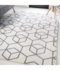 SUPERSOFT Area Rug Tumbling Blocks Modern Geometric White/Gray 4 ft. x 6 ft. Area Rug