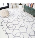 SUPERSOFT Area Rug Tumbling Blocks Modern Geometric White/Gray 4 ft. x 6 ft. Area Rug