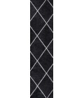 SUPERSOFT Area Rug Cole Minimalist Diamond Trellis Black/White 2 ft. x 10 ft. Runner Rug