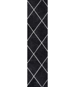 Jonathany Supersoft SEU102A Black/White Area Rug 2 ft. X 10 ft. Runner