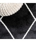 SUPERSOFT Area Rug Cole Minimalist Diamond Trellis Black/White 4 ft. x 6 ft. Area Rug