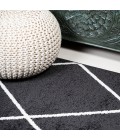 SUPERSOFT Area Rug Cole Minimalist Diamond Trellis Black/White 4 ft. x 6 ft. Area Rug