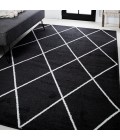 SUPERSOFT Area Rug Cole Minimalist Diamond Trellis Black/White 4 ft. x 6 ft. Area Rug