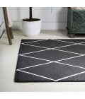 SUPERSOFT Area Rug Cole Minimalist Diamond Trellis Black/White 4 ft. x 6 ft. Area Rug