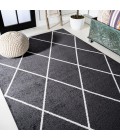 SUPERSOFT Area Rug Cole Minimalist Diamond Trellis Black/White 4 ft. x 6 ft. Area Rug