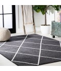 SUPERSOFT Area Rug Cole Minimalist Diamond Trellis Black/White 4 ft. x 6 ft. Area Rug