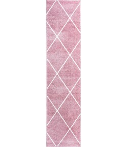 Jonathany Supersoft SEU102B Rose/White Area Rug 2 ft. X 8 ft. Runner