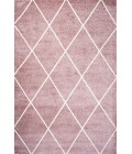 SUPERSOFT Area Rug Cole Minimalist Diamond Trellis Rose/White 4 ft. x 6 ft. Area Rug