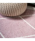 SUPERSOFT Area Rug Cole Minimalist Diamond Trellis Rose/White 4 ft. x 6 ft. Area Rug
