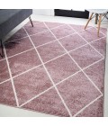 SUPERSOFT Area Rug Cole Minimalist Diamond Trellis Rose/White 4 ft. x 6 ft. Area Rug