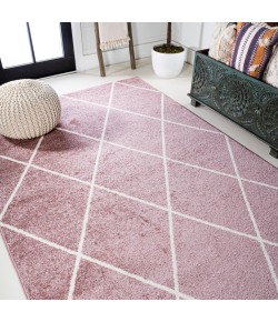 Jonathany Supersoft SEU102B Rose/White Area Rug 7 ft. 9 in. X 10 ft. Rectangle