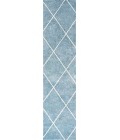 SUPERSOFT Area Rug Cole Minimalist Diamond Trellis Light Blue/White 2 ft. x 8 ft. Runner Rug