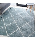 SUPERSOFT Area Rug Cole Minimalist Diamond Trellis Light Blue/White 4 ft. x 6 ft. Area Rug