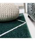 SUPERSOFT Area Rug Cole Minimalist Diamond Trellis Green/White 5' Round Area Rug