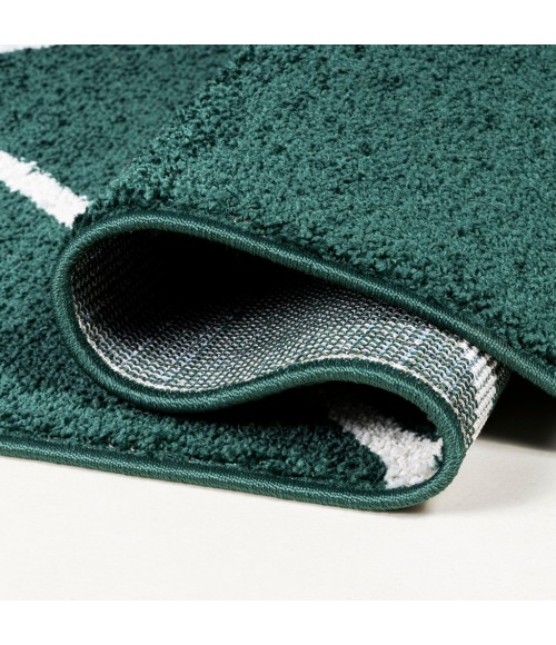 SUPERSOFT Area Rug Cole Minimalist Diamond Trellis Green/White 5' Round Area Rug