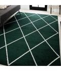 SUPERSOFT Area Rug Cole Minimalist Diamond Trellis Green/White 4 ft. x 6 ft. Area Rug