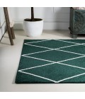 SUPERSOFT Area Rug Cole Minimalist Diamond Trellis Green/White 4 ft. x 6 ft. Area Rug