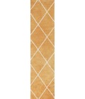 SUPERSOFT Area Rug Cole Minimalist Diamond Trellis Gold/White 2 ft. x 10 ft. Runner Rug