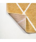 Cole Minimalist Diamond Trellis Gold/White 5' Round Area Rug