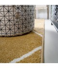 Cole Minimalist Diamond Trellis Gold/White 5' Round Area Rug