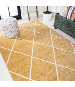 Jonathany Supersoft SEU102E Gold/White Area Rug 3 ft. X 5 ft. Rectangle