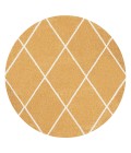 Cole Minimalist Diamond Trellis Gold/White 5' Round Area Rug