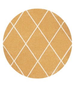 Jonathany Supersoft SEU102E Gold/White Area Rug 5 ft. 3 in. X 5 ft. 3 in. Round