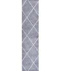 SUPERSOFT Area Rug Cole Minimalist Diamond Trellis Gray/White 2 ft. x 10 ft. Runner Rug