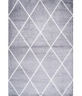 SUPERSOFT Area Rug Cole Minimalist Diamond Trellis Gray/White 8 ft. x 10 ft. Area Rug