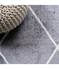SUPERSOFT Area Rug Cole Minimalist Diamond Trellis Gray/White 5' Round Area Rug