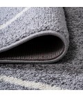 SUPERSOFT Area Rug Cole Minimalist Diamond Trellis Gray/White 5' Round Area Rug