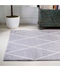SUPERSOFT Area Rug Cole Minimalist Diamond Trellis Gray/White 8 ft. x 10 ft. Area Rug