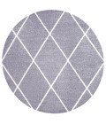 SUPERSOFT Area Rug Cole Minimalist Diamond Trellis Gray/White 5' Round Area Rug