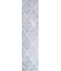 SUPERSOFT Area Rug Cole Minimalist Diamond Trellis Light Gray/White 2 ft. x 10 ft. Runner Rug