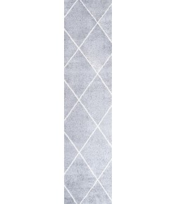 Jonathany Supersoft SEU102G Light Gray/White Area Rug 2 ft. X 10 ft. Runner