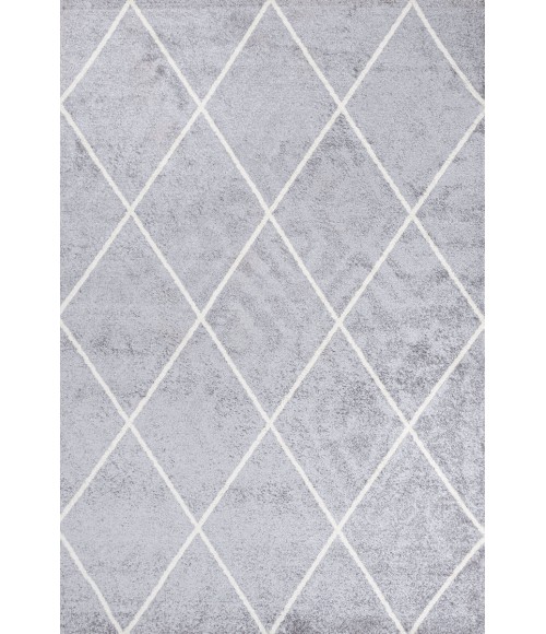 Cole Minimalist Diamond Trellis Light Gray/White 3 ft. x 5 ft. Area Rug