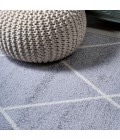 SUPERSOFT Area Rug Cole Minimalist Diamond Trellis Light Gray/White 5' Round Area Rug
