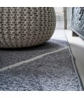 SUPERSOFT Area Rug Cole Minimalist Diamond Trellis Light Gray/White 5' Round Area Rug