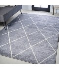 Cole Minimalist Diamond Trellis Light Gray/White 3 ft. x 5 ft. Area Rug