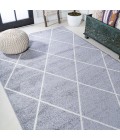 Cole Minimalist Diamond Trellis Light Gray/White 3 ft. x 5 ft. Area Rug