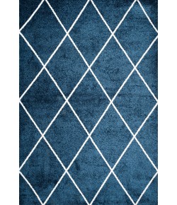 Jonathany Supersoft SEU102H Navy/White Area Rug 5 ft. X 8 ft. Rectangle
