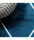 SUPERSOFT Area Rug Cole Minimalist Diamond Trellis Navy/White 2 ft. x 8 ft. Runner Rug
