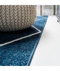 SUPERSOFT Area Rug Cole Minimalist Diamond Trellis Navy/White 2 ft. x 8 ft. Runner Rug