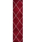 Cole Minimalist Diamond Trellis Red/White 2 ft. x 8 ft. Runner Rug