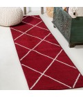 Cole Minimalist Diamond Trellis Red/White 2 ft. x 8 ft. Runner Rug