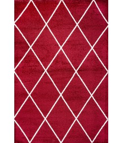 Jonathany Supersoft SEU102I Red/White Area Rug 4 ft. X 6 ft. Rectangle