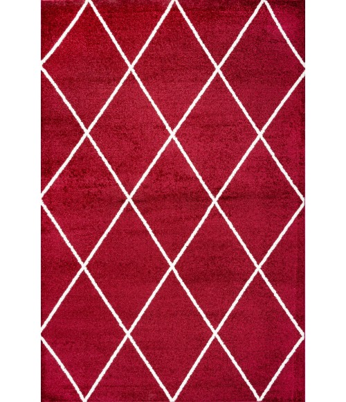 Cole Minimalist Diamond Trellis Red/White 4 ft. x 6 ft. Area Rug