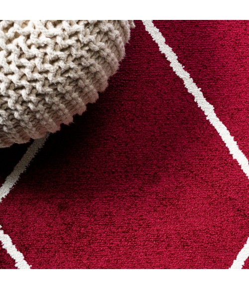 Cole Minimalist Diamond Trellis Red/White 4 ft. x 6 ft. Area Rug