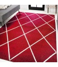 Cole Minimalist Diamond Trellis Red/White 4 ft. x 6 ft. Area Rug